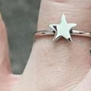 NEW BOHO SOL women's dainty sterling star ring in silver